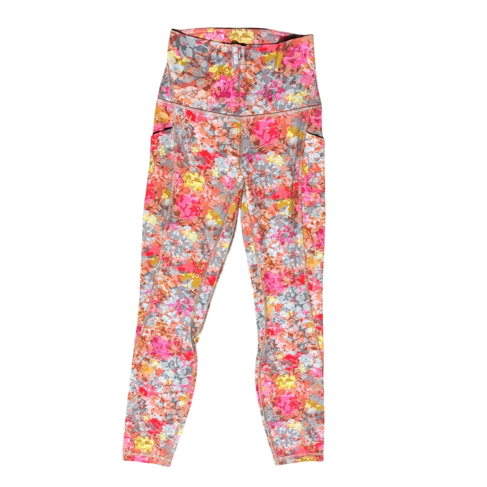 Lululemon Womens Fast‎ and Free High-Rise Tight 25" 4 Floral Multi Nulux Yoga